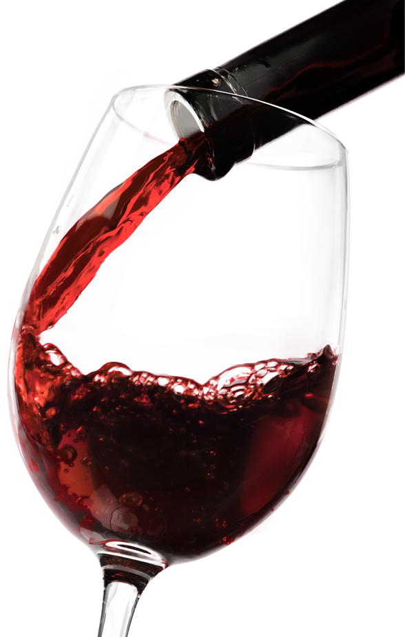 Pouring Red Wine into a Glass - Isolated